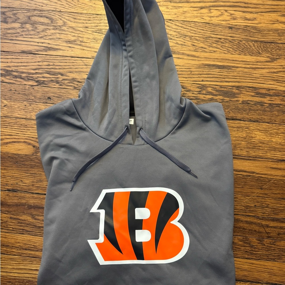 #529 CINCINNATI BENGALS NFL (TX-3 WARM) Gray  Hoodie with BENGALS LOGO on front - Picture 11 of 12